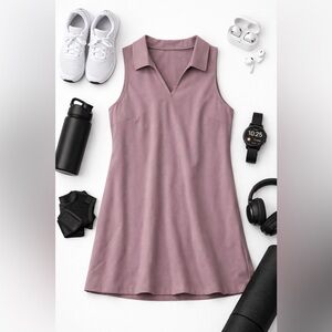 NWT Calvin Klein Performance Mauve Tennis Pickleball Dress SPF Wicking Active